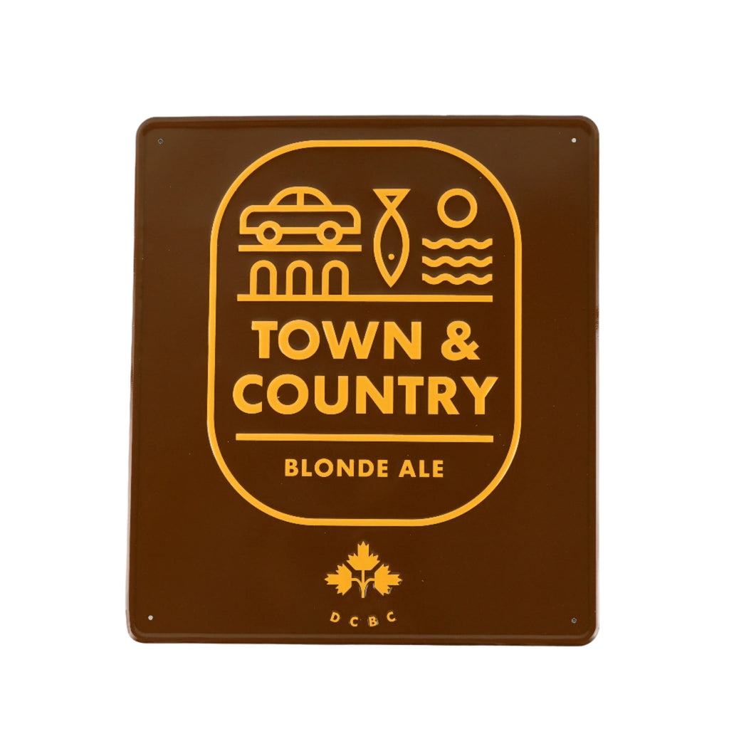 DCBC Tin Tacker Sign Dominion City Brewing Co.